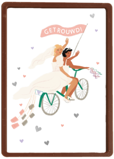 Pas getrouwd vrouwelijk bruidspaar