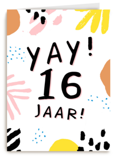 Verjaardagskaart Tiener jongen meisje 16 jaar yay