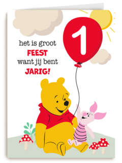 Verjaardagskaart Poeh 1 jaar