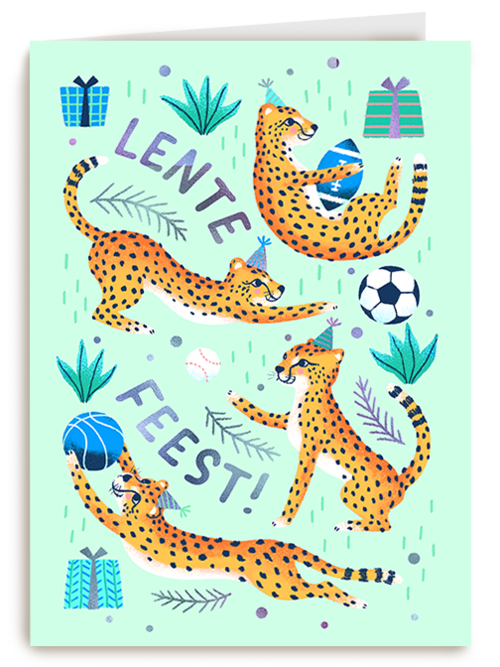 Kaart Hallmark | Lentefeest | Lentefeest Luipaard Ballen