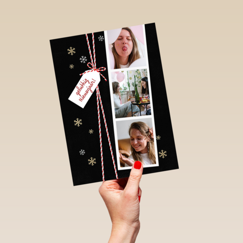 nieuwjaar fotokaart fotostrip 3 kaders