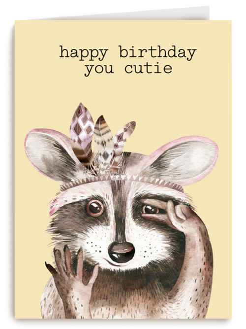 verjaardag kaart hip happy birthday to you cutie wasbeer