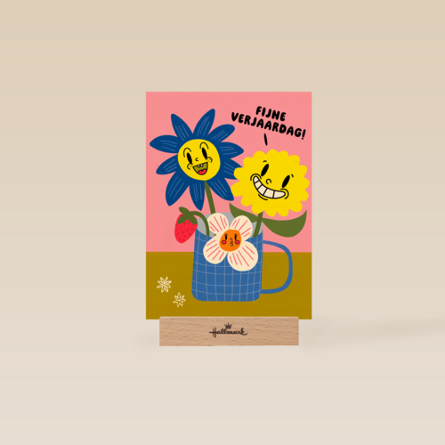 Fijne verjaardag bloemen mok