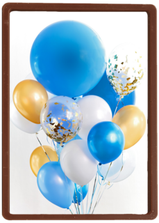 van harte met deze blauwe ballonnen