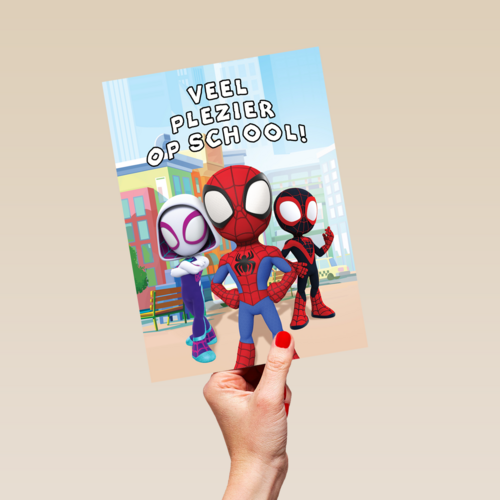 Back to school kaart Spiderman