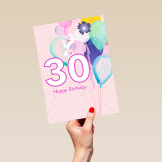 verjaardag kaart 30 klassiek