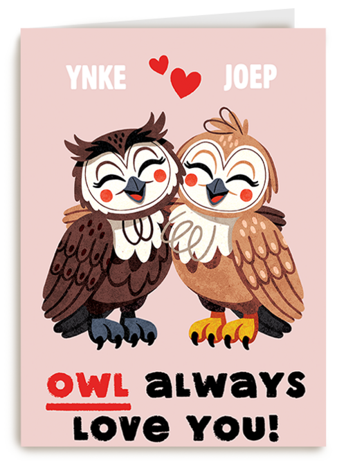 Kaart Hallmark | Liefde Valentijn Bruiloft Huwelijksjubileum | Folio Owl Always Love You