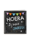 schoolbord met feestslinger