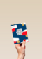 Rood wit blauwe geslaagd kaart met goud