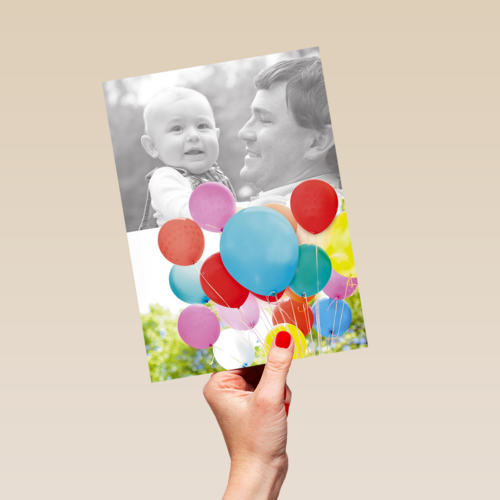 verjaardag fotokaart met heel veel ballonnen