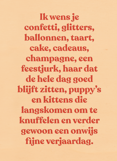 Verjaardagskaart hip vrouw ik wens je heel veel