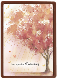 Condoleance oprechte deelneming boom roze