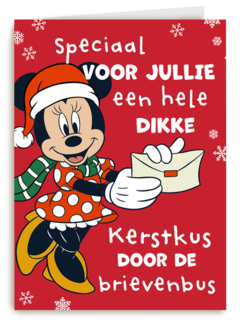 Minnie Mouse kerstkus door de brievenbus