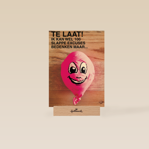 ik kan wel 100 slappe excuses bedenken maar te laat