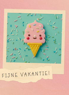 zomer kaart klassiek fijne vakantie met ijsje