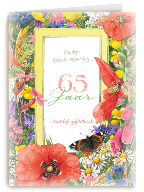 vijfenzestig jaar met bloemen