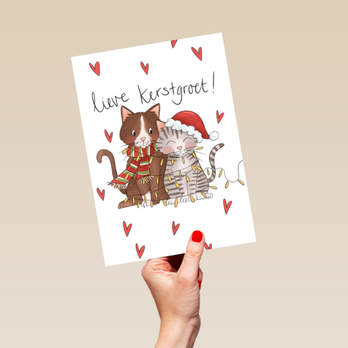 Kerstkaart kat matia studio