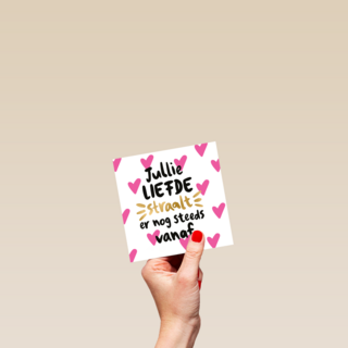 trouwdag kaart jubileum jullie liefde straalt er nog steeds vanaf