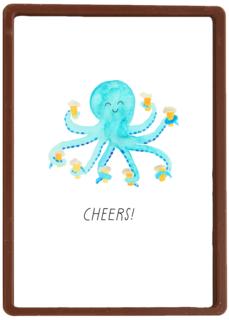 Verjaardagskaart met octopus