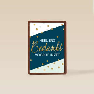 bedanktkaart heel erg bedankt voor je inzet gouden stippen