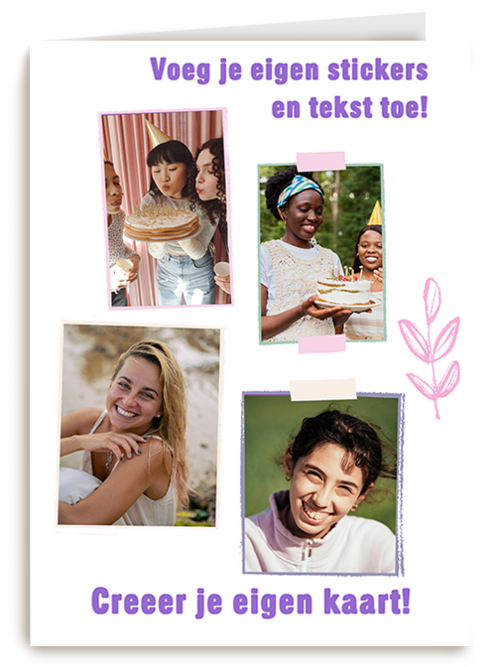 Fotokaart Jubileum Geboortekaartjes Verjaardagskaarten Felicitatie Felicitatie huwelijk  Vriendschap Beterschapskaarten Liefde  Ik mis je Moederdag