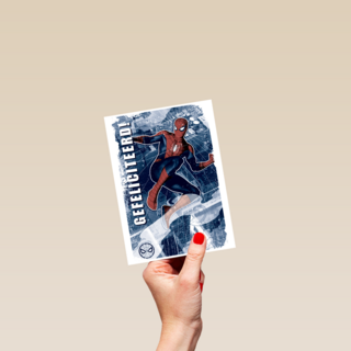 Spiderman kaart gefeliciteerd
