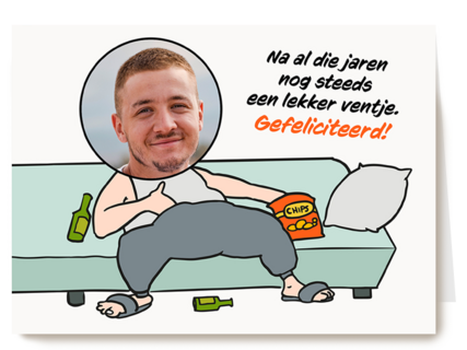 Verjaardagskaart foto man grappig