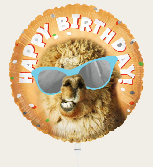 Ballon Happy Birthday Lama Oranje