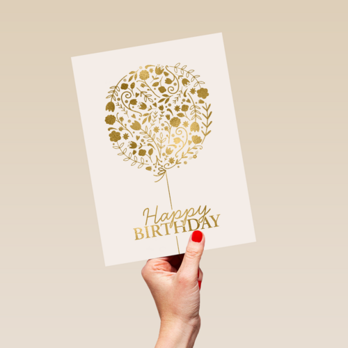Gouden boom met Happy Birthday