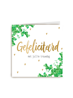 Trouwdagkaart gefeliciteerd met jullie trouwdag
