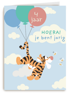 verjaardag kaart jongen winnie de poeh tijgertje ballonnen