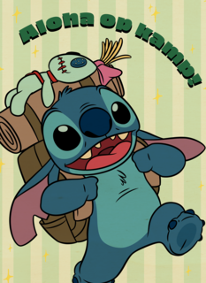 Stitch Aloha op kamp kaart