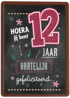 verjaardag leeftijden krijtbord 12