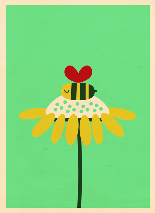 Houten Kaart Beterschapskaarten | Houten Kaart Hallmark | Beterschapskaarten | Zomaar Kaartje Bloem Met Bij