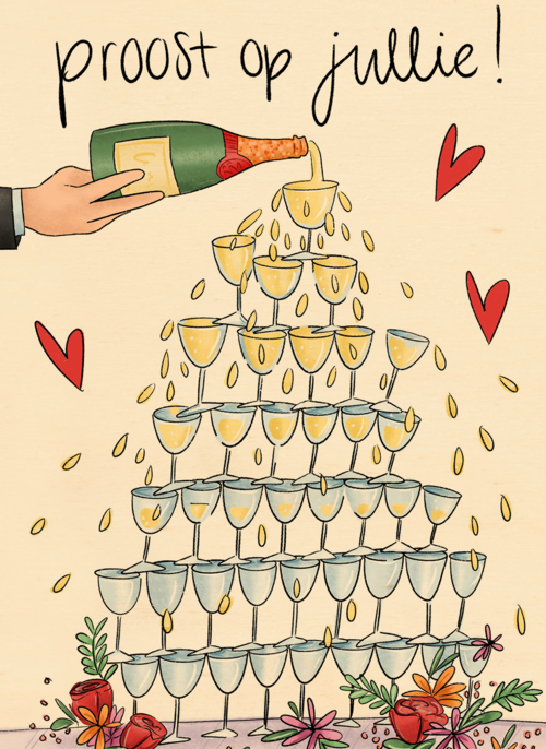 Trouwdagkaart Proost op jullie Matia Studio