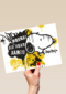 verjaardagskaart tiener Snoopy zwart geel