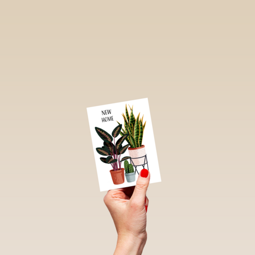 verhuisbericht kaart plantjes folio