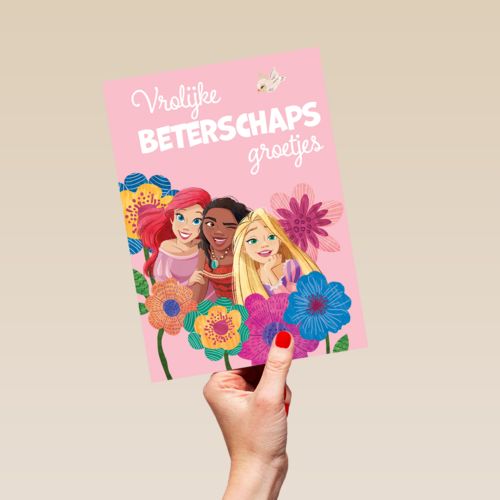 Princessenkaart met beterschapsgroetjes