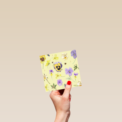 Kaart flowers by Marjolein Bastin Geel viooltjes paars