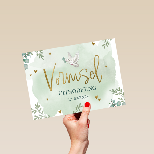 Vormsel uitnodiging groen