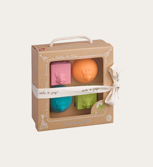 Sophie De Giraf Doosje Zachte Stapelblokken | Sophie De Giraf Cadeau Baby |