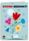 Bedanktkaart met bloemen illustratie