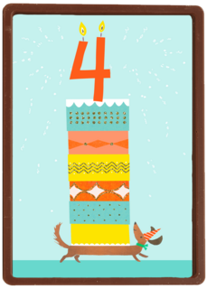 Verjaardagstaart Teckel 4 jaar