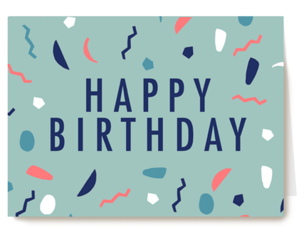 Happy Birthday met confetti