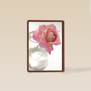 een enkele roos in een glazen vaas