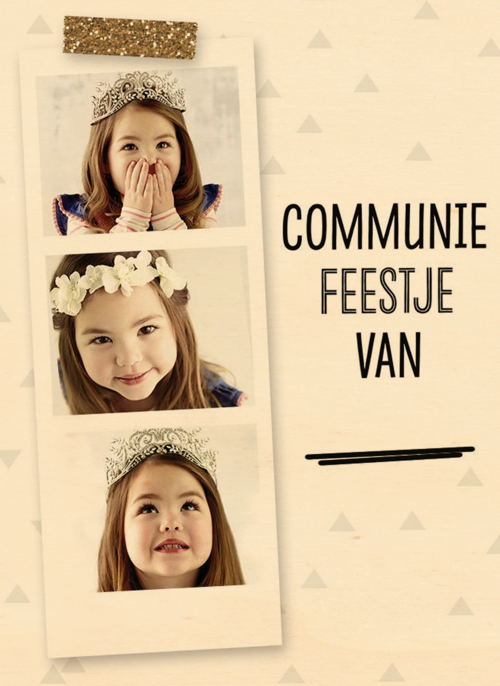 Houten Kaart Communie | Houten Kaart Hallmark | Communie | Een Uitnodiging Van Mijn Communiefeest