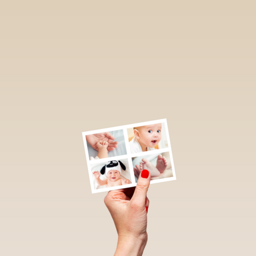 dubbele fotokaart liggend vier gelijke foto