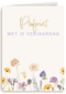 Verjaardagskaart met veldbloemen proficiat