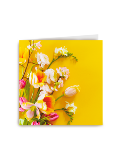 Blanco kaart geel bloemen