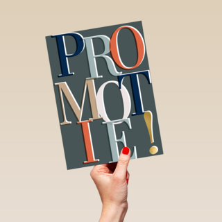 promotie kaart grote letters